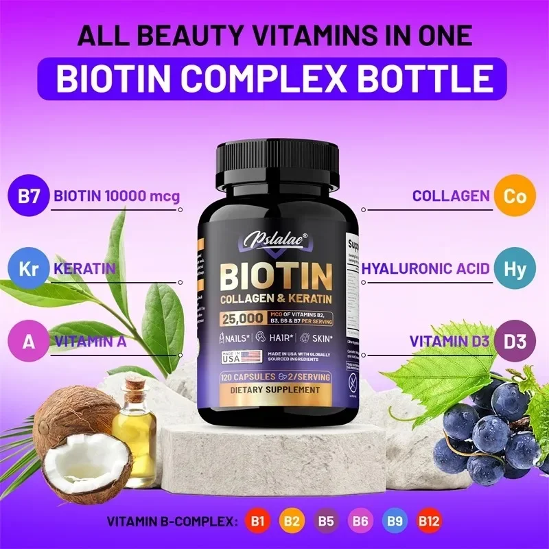 Biotin | Collagen | Keratin Supplement - Hair Growth Support, Skin & Nails, Antioxidant, Increase Skin ElasticitySupplementsSupp
Biotin | Collagen | Keratin Supplement - Hair Growth Support, Skin & Nails, Antioxidant, Increase Skin ElasticitySupplementsSupp