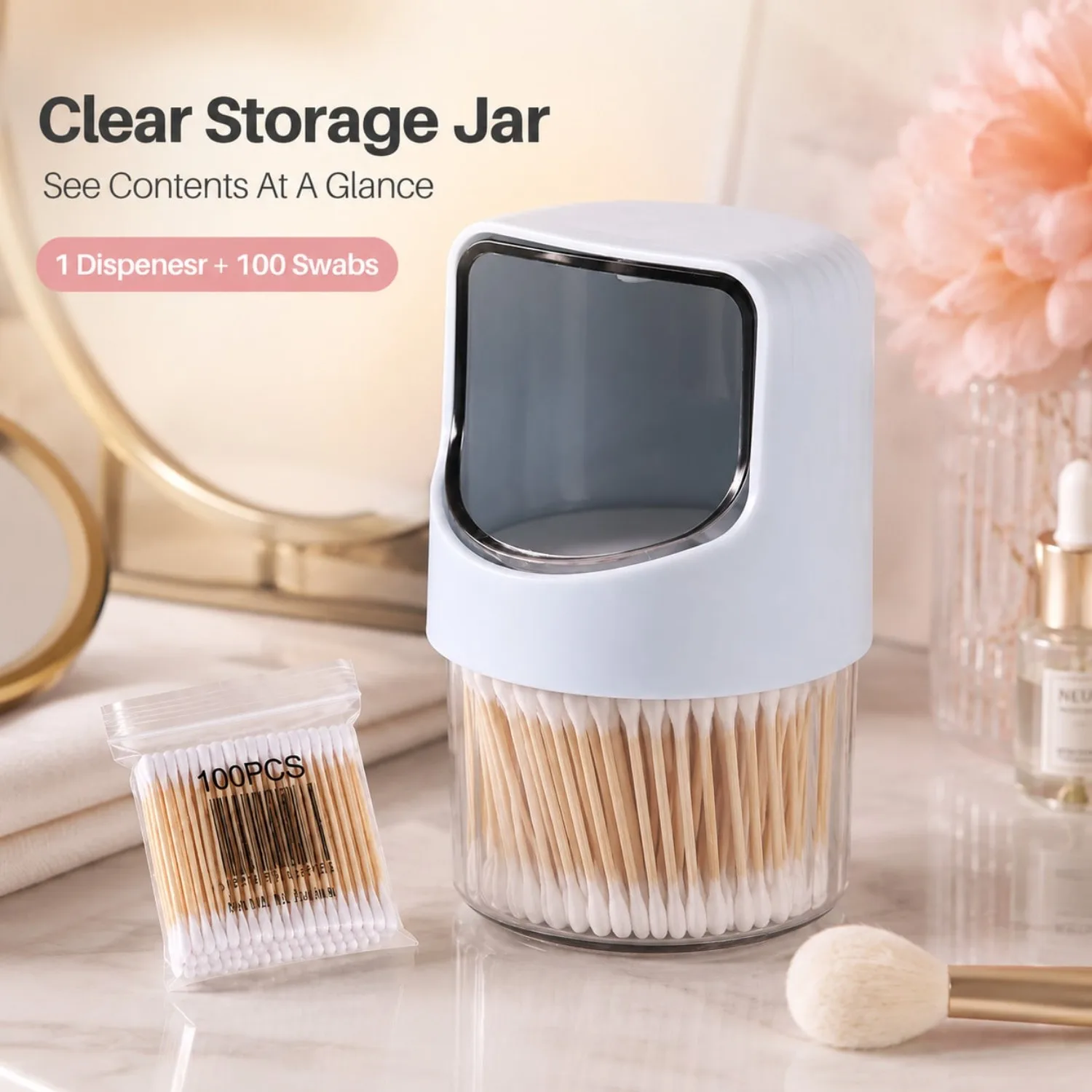 1 Blue Storage Box + 100 Cotton Swabs, Compact Countertop Organizer For Makeup & Daily Use
1 Blue Storage Box + 100 Cotton Swabs, Compact Countertop Organizer For Makeup & Daily Use