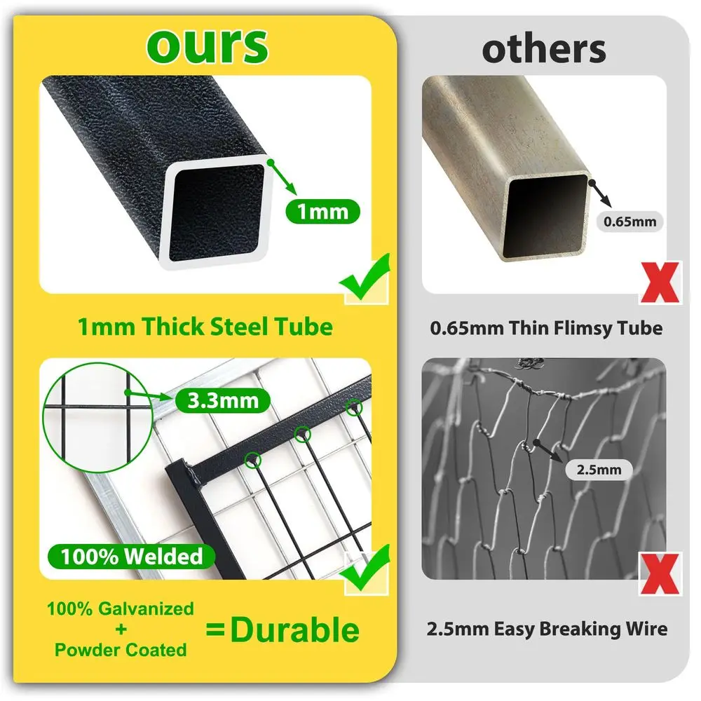 Outside Dog Kennel, Outdoor Dog Run Enclosure 8x4x6Including the roof Dog Pen House with Roof Cover Heavy Duty Welded Wire Stee
Outside Dog Kennel, Outdoor Dog Run Enclosure 8x4x6Including the roof Dog Pen House with Roof Cover Heavy Duty Welded Wire Stee