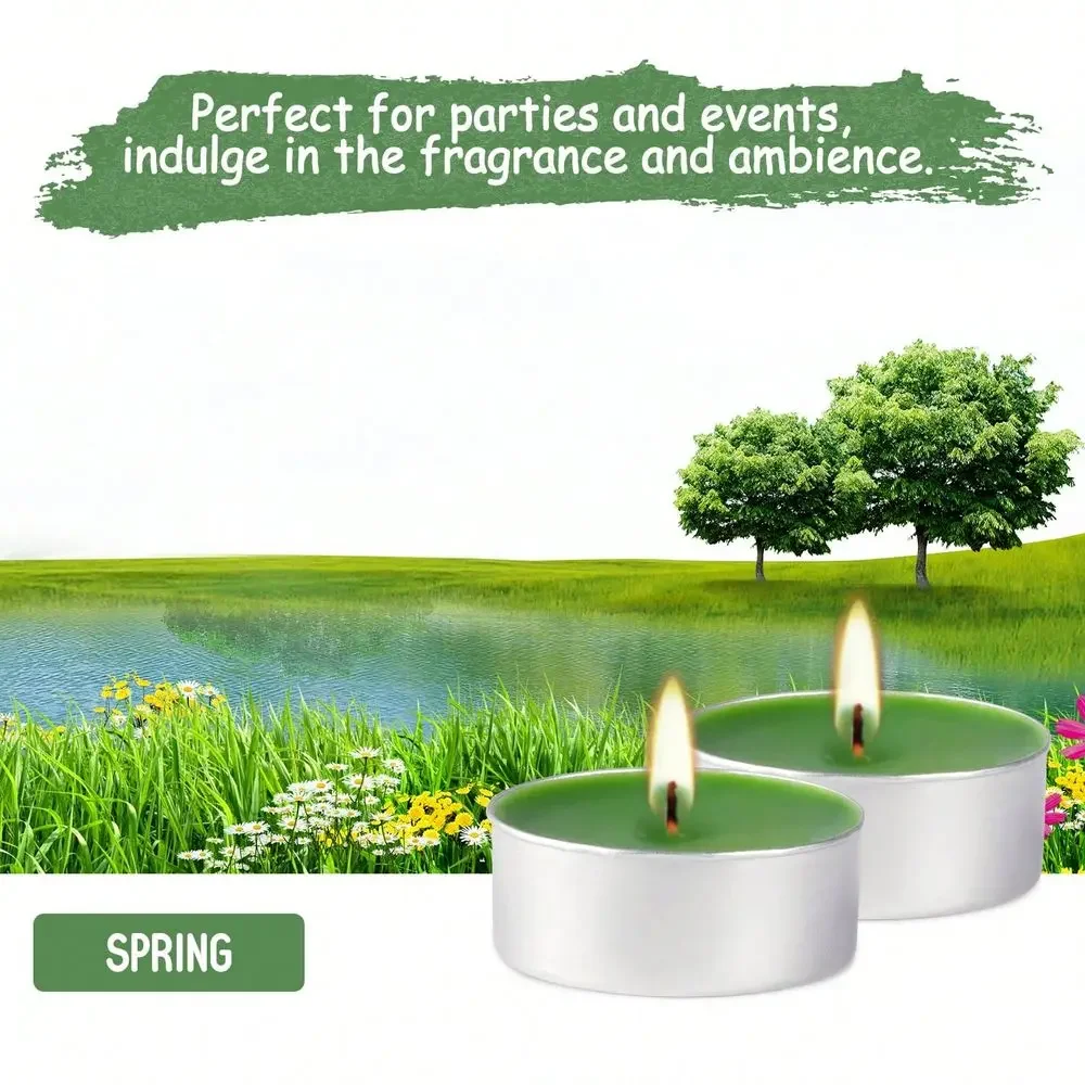 Aromatherapy Tea Candles With 4Hour Burn Time, Spring Scented Candles, Suitable For Home Blessings, Weddings, Festivals, And Em
Aromatherapy Tea Candles With 4Hour Burn Time, Spring Scented Candles, Suitable For Home Blessings, Weddings, Festivals, And Em
