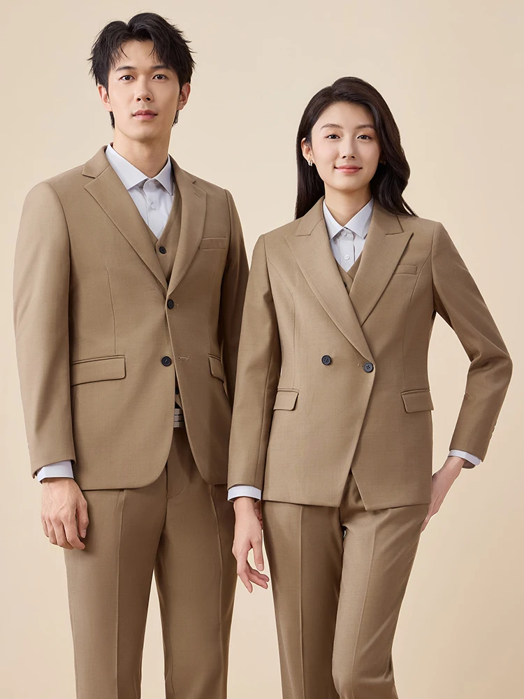 Khaki Color Business Suit Jacket Women's Commuter Professional Workwear Male Female Set Long Sleeve Polyester Blend
Khaki Color Business Suit Jacket Women's Commuter Professional Workwear Male Female Set Long Sleeve Polyester Blend