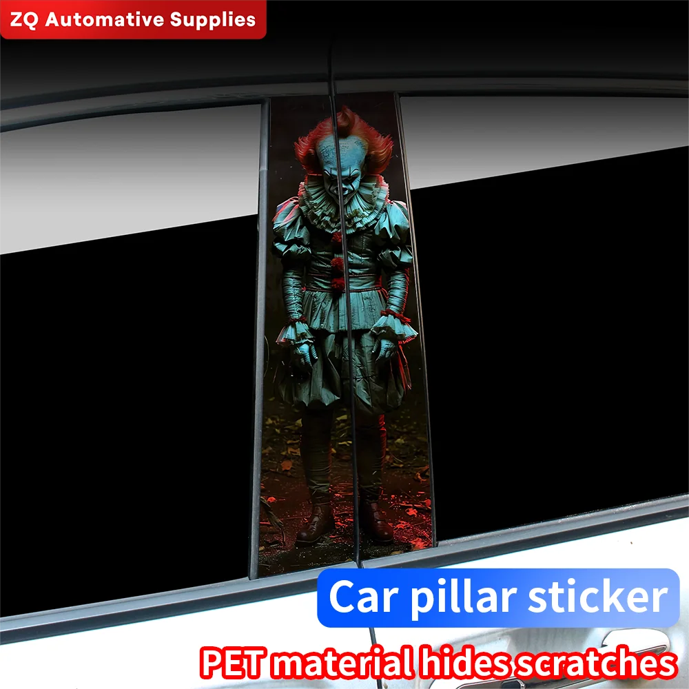 Horror Clown Car Stickers Auto B-pillar Waterproof Sunscreen Vinyl Decals Auto Center Column Cover Scratches Decor Accessories
Horror Clown Car Stickers Auto B-pillar Waterproof Sunscreen Vinyl Decals Auto Center Column Cover Scratches Decor Accessories
