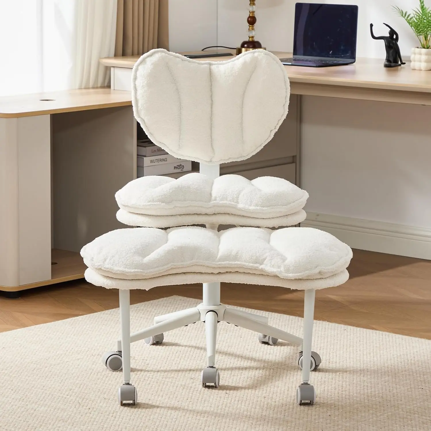 Cross Legged Office Chair 360 Swivel Adjustable Height Double Cushion Meditation Yoga Desk Chair Teddy Fabric Ivory Customized
Cross Legged Office Chair 360 Swivel Adjustable Height Double Cushion Meditation Yoga Desk Chair Teddy Fabric Ivory Customized