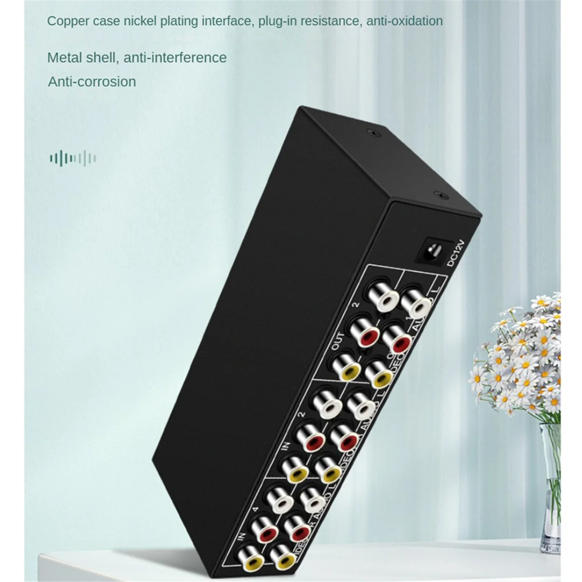 ABEP-Composite AV RCA Switch Splitter 4 in 2 Out Analog Video C-VBS RCA AV Splitter Switch 4X2 with Remote for DVD TV US Plug
ABEP-Composite AV RCA Switch Splitter 4 in 2 Out Analog Video C-VBS RCA AV Splitter Switch 4X2 with Remote for DVD TV US Plug