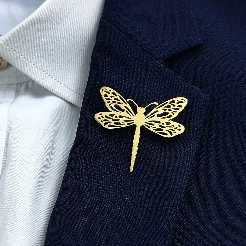 Creative Dragonfly Stainless Steel Gold Plated Brooch, Waterproof and Fading Suit Accessories, Men's Lapel Pin, Husband Gift
Creative Dragonfly Stainless Steel Gold Plated Brooch, Waterproof and Fading Suit Accessories, Men's Lapel Pin, Husband Gift