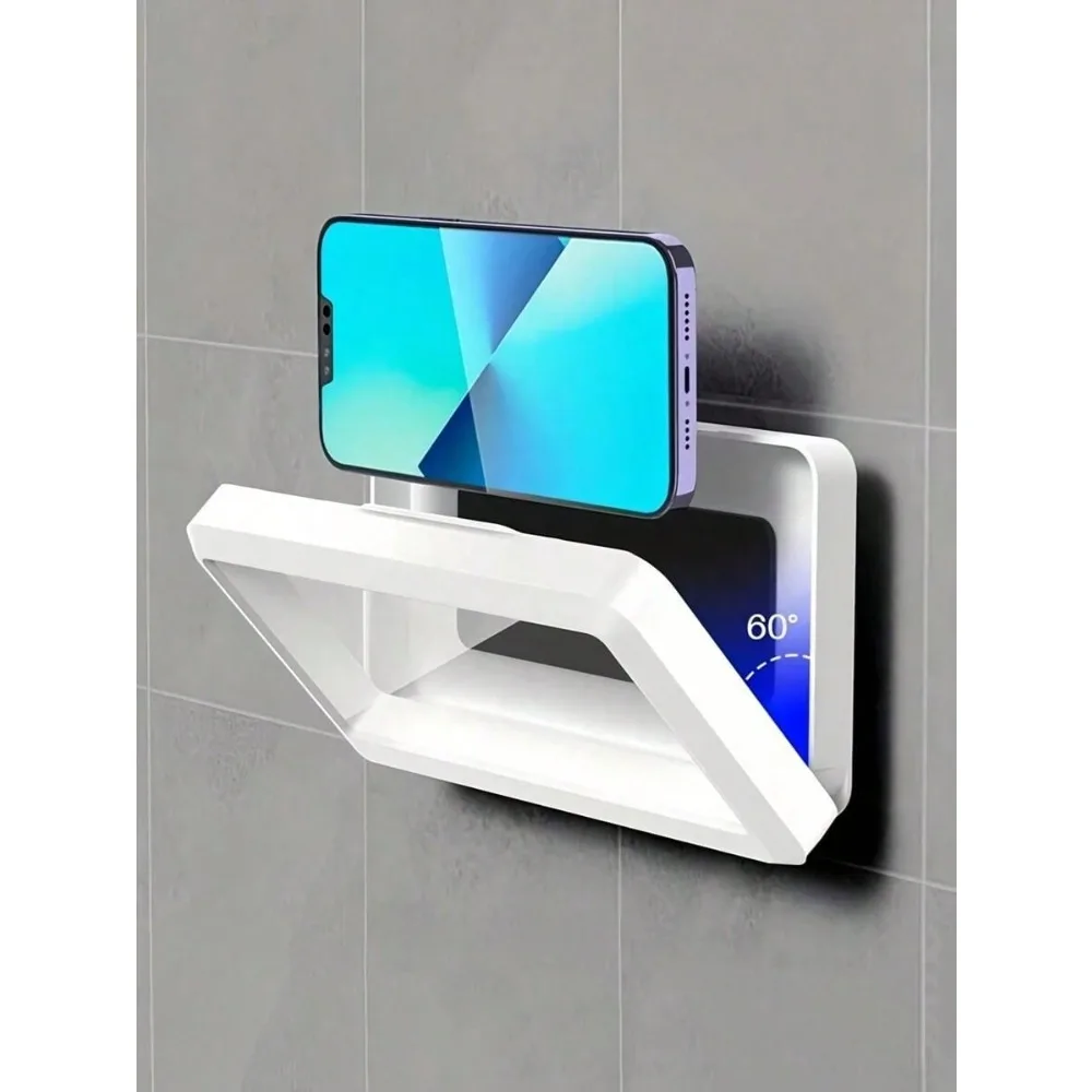 1pc Waterproof Shower Phone Holder With 360° Rotation - Touchscreen-Friendly Bathroom & Kitchen Wall Mount Compatible With Iphone, All Phones - Hands-Free Stand For Watching Movies, Listening To Music, Browsing Social Media While Bathing Or Cooking Compat
1pc Waterproof Shower Phone Holder With 360° Rotation - Touchscreen-Friendly Bathroom & Kitchen Wall Mount Compatible With Iphone, All Phones - Hands-Free Stand For Watching Movies, Listening To Music, Browsing Social Media While Bathing Or Cooking Compat