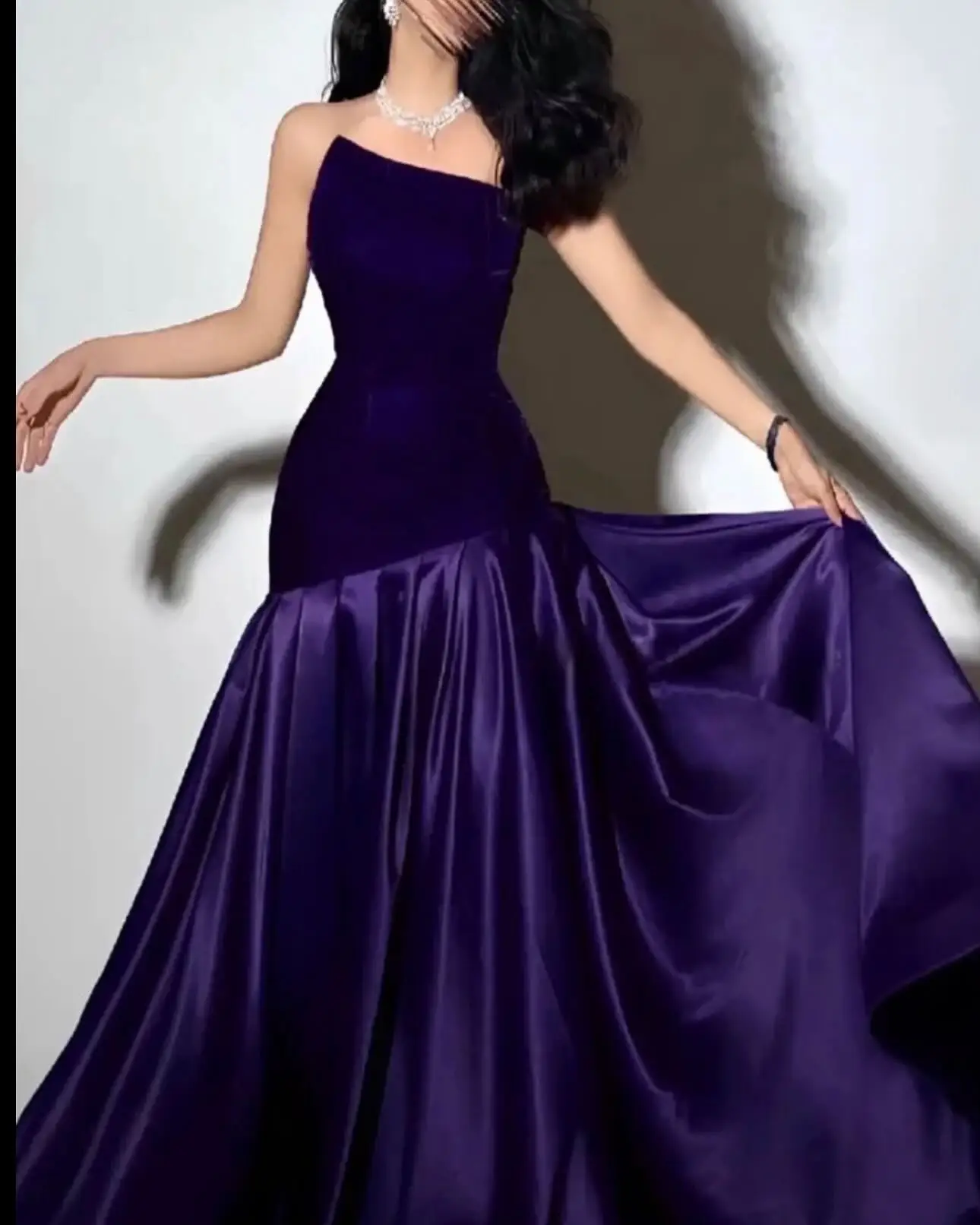 Customized High Quality Strapless Satin Pleats Evening Dresses Graceful Mermaid Purple Vestido De Festa Vestido De Noc
Customized High Quality Strapless Satin Pleats Evening Dresses Graceful Mermaid Purple Vestido De Festa Vestido De Noc