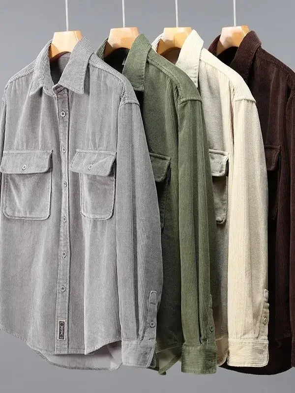 Осень-зима мужские рубашки японская винтажная рубашка-карго мужская рубашка с длинным рукавом из чистого хлопка вельветовая рубашка на пуговицах повседневная свободная рубашка
Осень-зима мужские рубашки японская винтажная рубашка-карго мужская рубашка с длинным рукавом из чистого хлопка вельветовая рубашка на пуговицах повседневная свободная рубашка