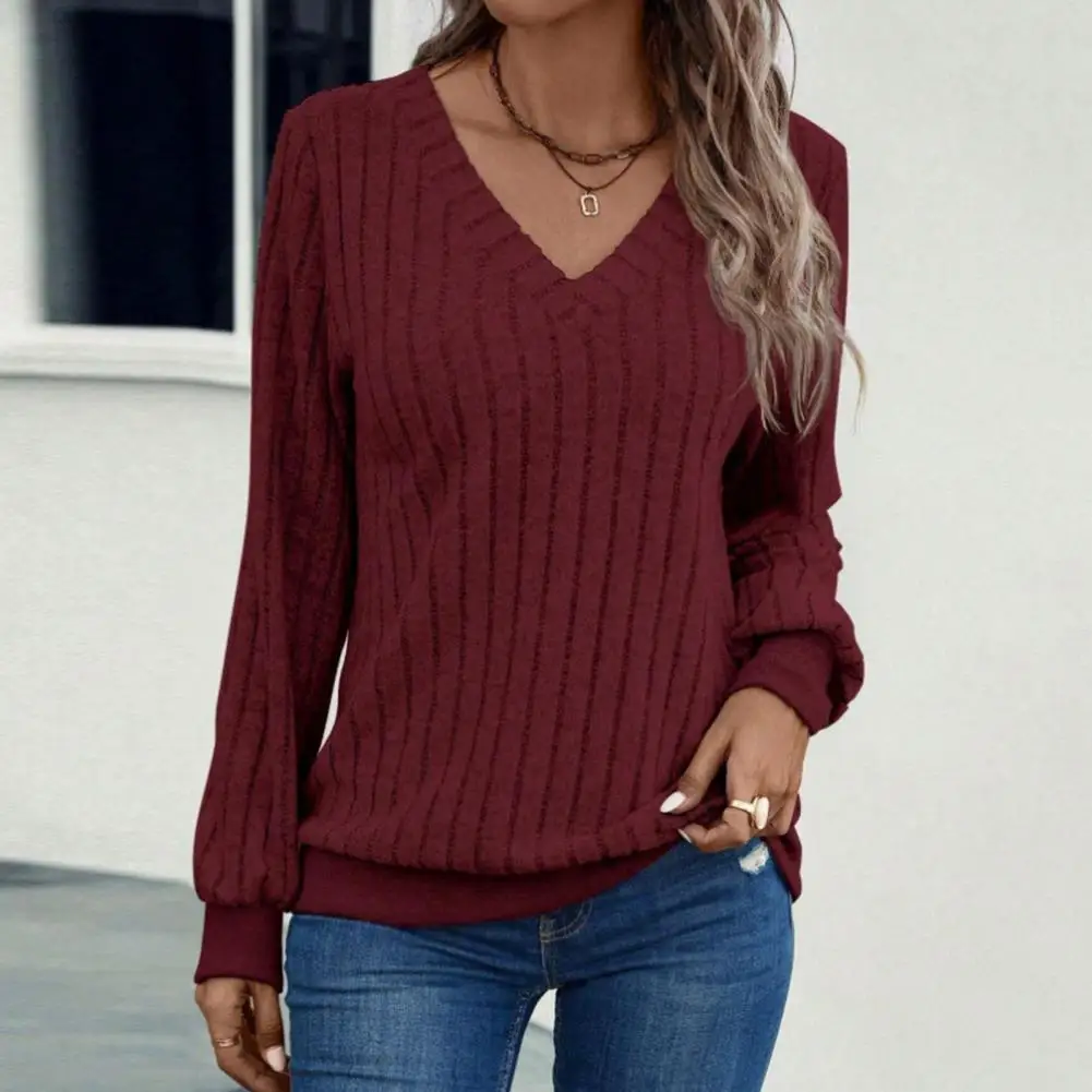 Autumn Solid Color Top Lady Thick Top Cozy Women's V Neck Pullover Soft Warm Thread Loose Fit Mid Length Fall/winter Casual
Autumn Solid Color Top Lady Thick Top Cozy Women's V Neck Pullover Soft Warm Thread Loose Fit Mid Length Fall/winter Casual