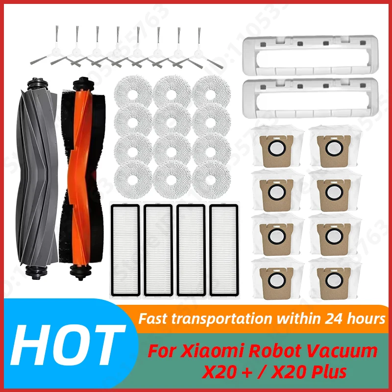 For Xiaomi Robot Vacuum X20 + / X20 Plus Dust Bag Mop Cloth Accessories Main Side Brush Hepa Filter Replacement Parts
For Xiaomi Robot Vacuum X20 + / X20 Plus Dust Bag Mop Cloth Accessories Main Side Brush Hepa Filter Replacement Parts