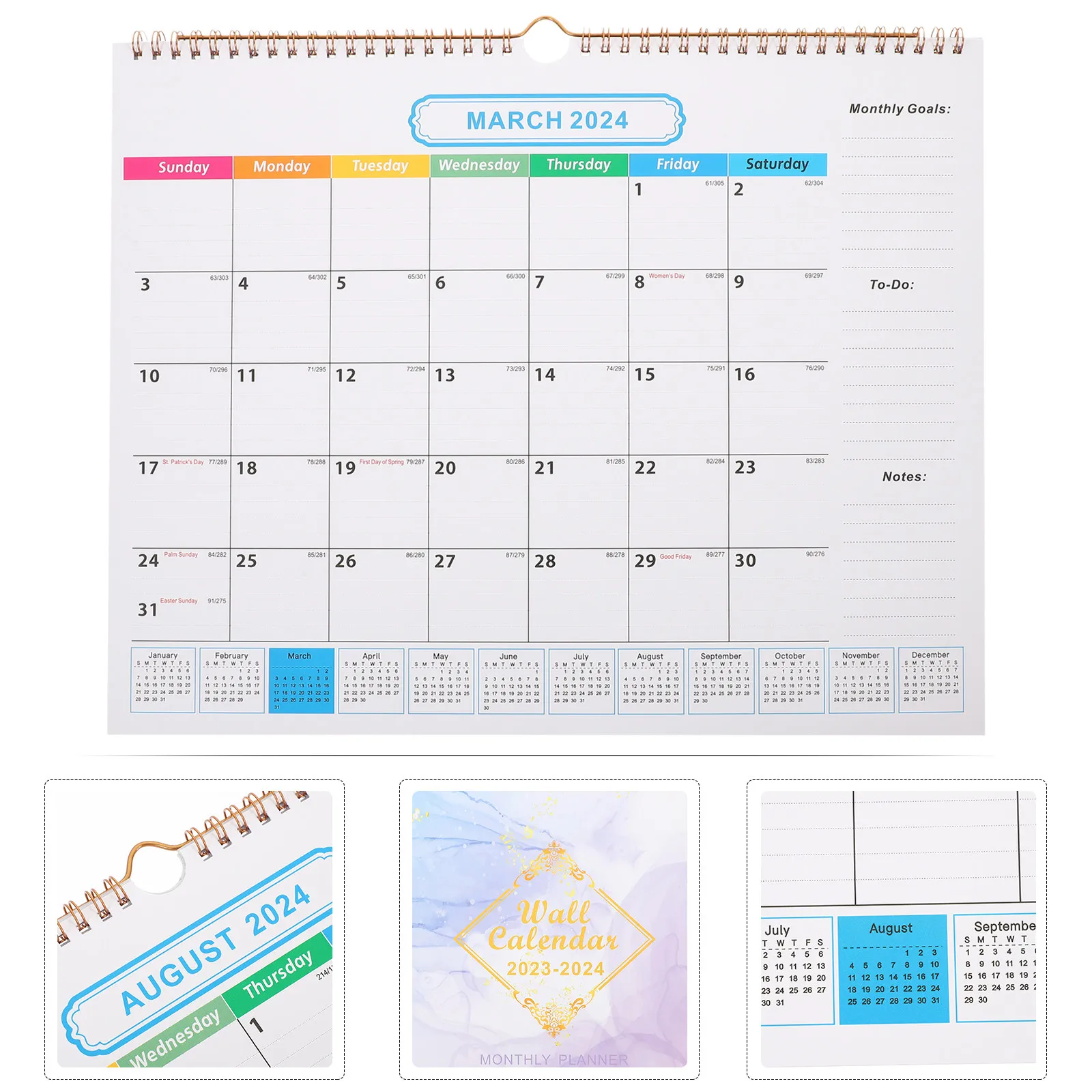 Hanging Calendar 2023-2024 Holiday Monthly Wall Calendar Clear Printing Smooth Surface Appointment Countdown Daily Use for Home
Hanging Calendar 2023-2024 Holiday Monthly Wall Calendar Clear Printing Smooth Surface Appointment Countdown Daily Use for Home