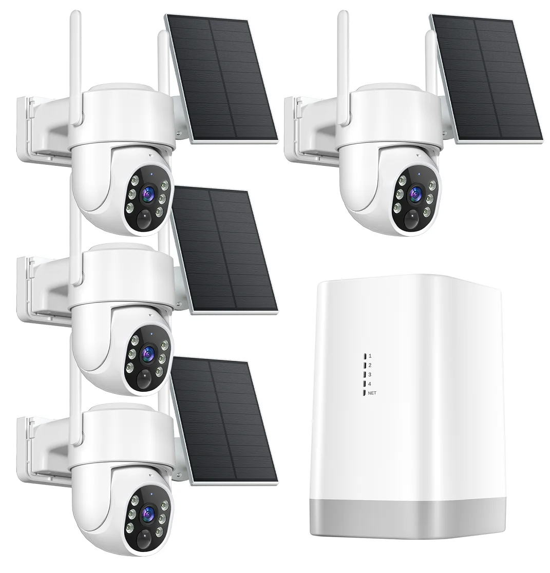 Solar Outdoor Wireless Security Cameras, 4MP 4Cam Kit, 360° PTZ, 5G/2.4G WiFi, Color Night Vision, 128GB, No Subscription
Solar Outdoor Wireless Security Cameras, 4MP 4Cam Kit, 360° PTZ, 5G/2.4G WiFi, Color Night Vision, 128GB, No Subscription