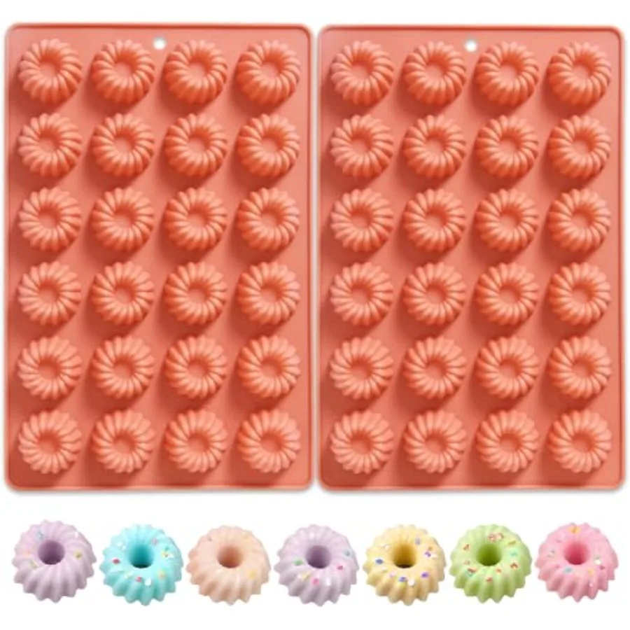 Mini Buntz Cake Silicone Molds 2 Pcs, 48-Cavity Mini Ring Cake Pans for Baking, Nonstick Fluted Tube Donuts Silicone Pan for Mo
Mini Buntz Cake Silicone Molds 2 Pcs, 48-Cavity Mini Ring Cake Pans for Baking, Nonstick Fluted Tube Donuts Silicone Pan for Mo