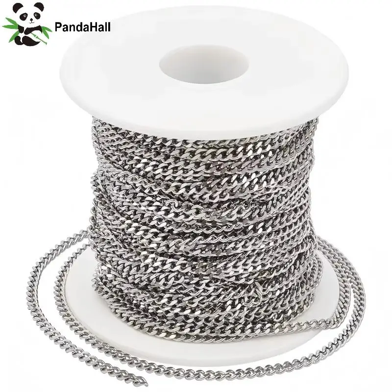 PandaHall 10m Roll IP Gold Plated Cuban Chain 304 Steel Twisted Curb Chain Faceted Unwelded Jewelry Making Supplies 5.5x3.8x1mm
PandaHall 10m Roll IP Gold Plated Cuban Chain 304 Steel Twisted Curb Chain Faceted Unwelded Jewelry Making Supplies 5.5x3.8x1mm