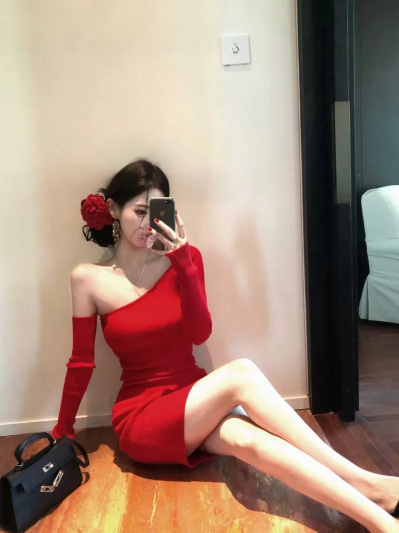 Sexy Knitted Long Sve Wrap Body Slimming ort Dr Pure Color High Waist oulder off Faion Casual Wear for Women
Sexy Knitted Long Sve Wrap Body Slimming ort Dr Pure Color High Waist oulder off Faion Casual Wear for Women