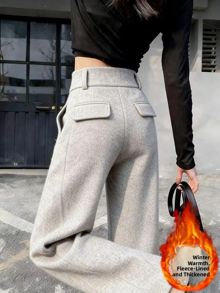 High Waist Straight Leg Thiened Fce Casual Pants Women's Loose Fit Autumn Winter ey Trousers Korean Sle Lazy Sle
High Waist Straight Leg Thiened Fce Casual Pants Women's Loose Fit Autumn Winter ey Trousers Korean Sle Lazy Sle