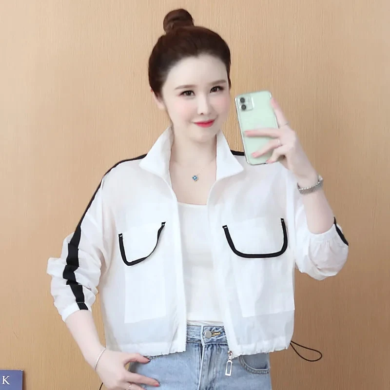 Summer Sun Protection Clothing Thin Women's Jacket New Fashion Ice Silk Breathable Sun Protection Outdoor Zipper Coat Femal
Summer Sun Protection Clothing Thin Women's Jacket New Fashion Ice Silk Breathable Sun Protection Outdoor Zipper Coat Femal