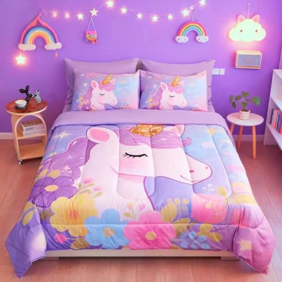 Comforter Set for Girls Bedding Set for Girls Super Soft Microfiber Bed Set Bed in a Bag with Comforter Sheets Pillowcase and S
Comforter Set for Girls Bedding Set for Girls Super Soft Microfiber Bed Set Bed in a Bag with Comforter Sheets Pillowcase and S