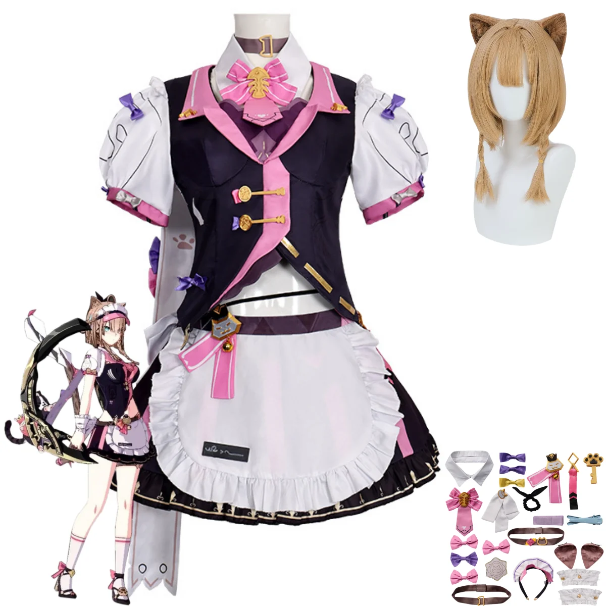Game Honkai Impact 3 Reverist Calico Cosplay Costume Pink Maid Dress Lolita Skirt Wig Woman Sexy Cute Carnival Masquerade Suit
Game Honkai Impact 3 Reverist Calico Cosplay Costume Pink Maid Dress Lolita Skirt Wig Woman Sexy Cute Carnival Masquerade Suit