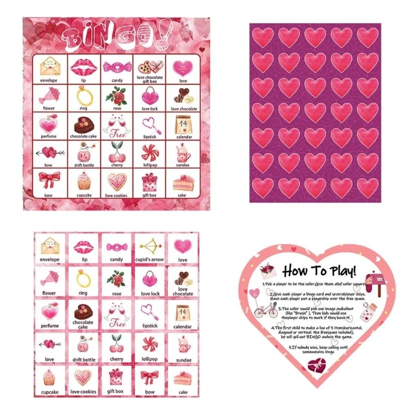 Y4QA Valentine's Day Bingo Game Cards Set Valentine Bingo Cards for Family Activities
Y4QA Valentine's Day Bingo Game Cards Set Valentine Bingo Cards for Family Activities