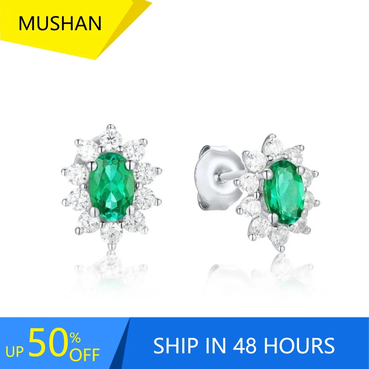MUSHAN Jewelry 925 Sterling Silver Stud Earrings for Women GRC Certificated Lab Grown Ruby Emerald Earrings Ear Pin Jewelry
MUSHAN Jewelry 925 Sterling Silver Stud Earrings for Women GRC Certificated Lab Grown Ruby Emerald Earrings Ear Pin Jewelry