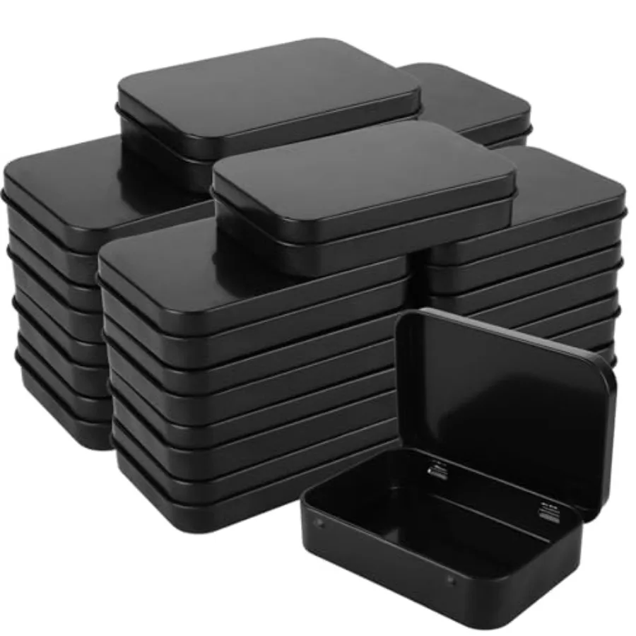 50 Pack Metal Rectangular Empty Hinged Tins Black Mini Tin Boxes Containers 3 Ounce Small Tins with Lids for Storage Drawing Pi
50 Pack Metal Rectangular Empty Hinged Tins Black Mini Tin Boxes Containers 3 Ounce Small Tins with Lids for Storage Drawing Pi