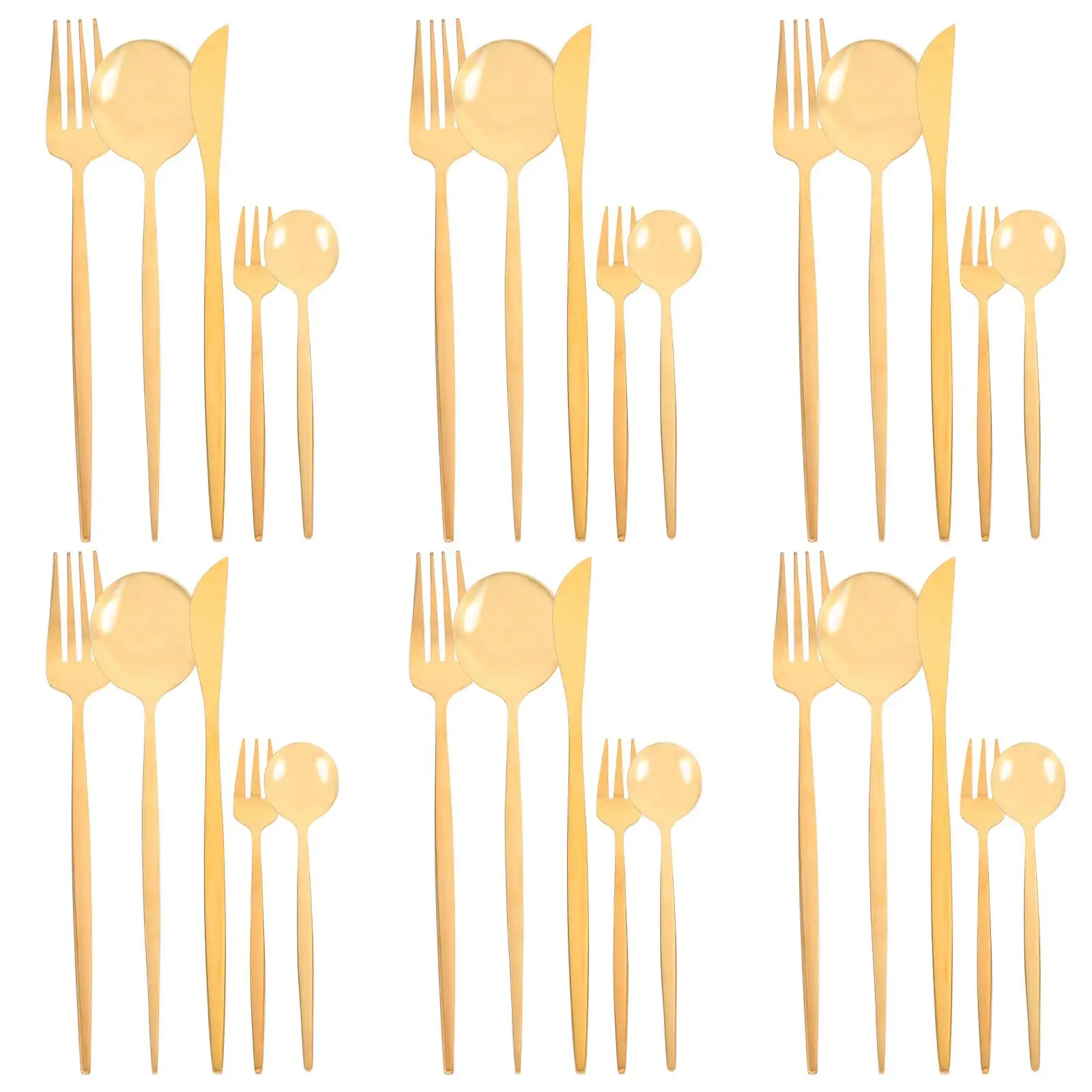 30 Pieces Stainless Steel Cutlery Set Golden Dinner Fork Spoon Knife Versatile Use Sturdy Construction Ideal Parties
30 Pieces Stainless Steel Cutlery Set Golden Dinner Fork Spoon Knife Versatile Use Sturdy Construction Ideal Parties
