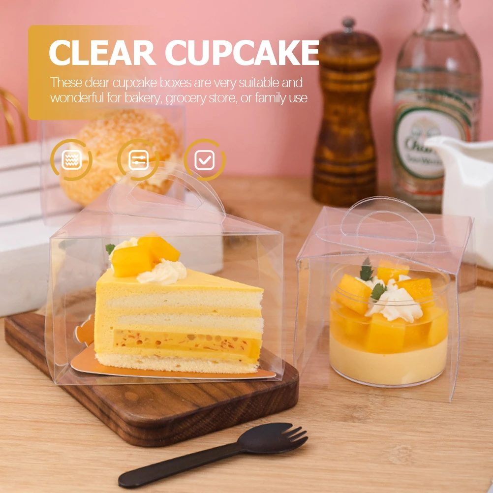 50pcs Cake Box Clear Triangle Cupcake Transparent Plastic Container Handle Baking Bakery Grocery Kitchen Use
50pcs Cake Box Clear Triangle Cupcake Transparent Plastic Container Handle Baking Bakery Grocery Kitchen Use