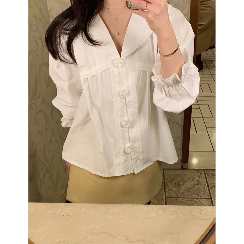 MEXZT Elegant Shirts Women Fashion Streetwear Floral Long Sleeve Blouses Summer Office Ladies Korean Single Breasted Design Tops
MEXZT Elegant Shirts Women Fashion Streetwear Floral Long Sleeve Blouses Summer Office Ladies Korean Single Breasted Design Tops