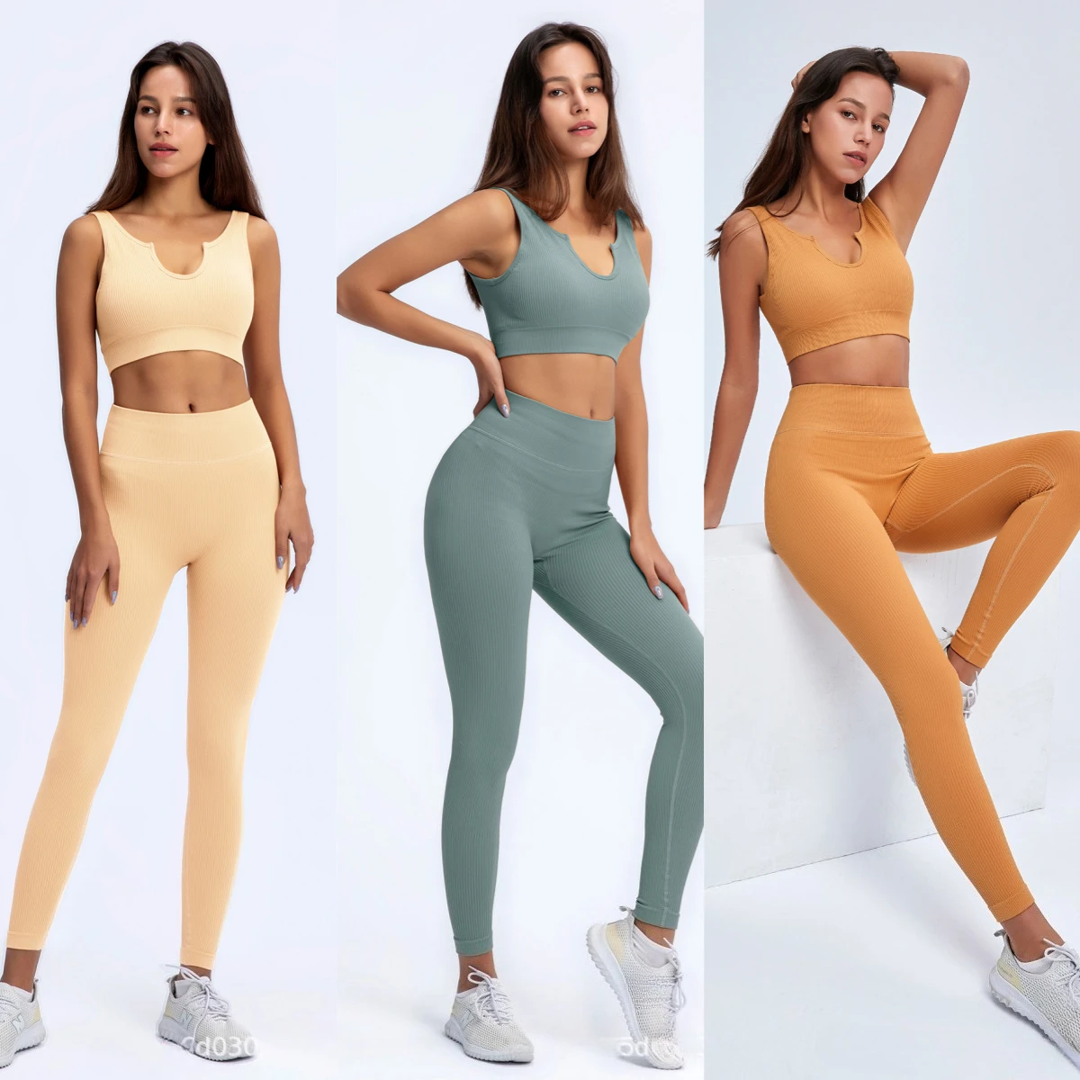 Workout Outfits for Women 2 Piece Ribbed Seamless Yoga Suit High Waist Leggings with Crop Tank Top Gym Exercise Set Sports Bras
Workout Outfits for Women 2 Piece Ribbed Seamless Yoga Suit High Waist Leggings with Crop Tank Top Gym Exercise Set Sports Bras
