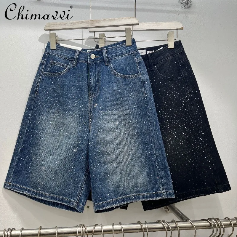 European Style Rhinestone Denim Shorts for Women 2026 New Summer High-waisted Loose Fit Versatile Fashion Wide-leg Capris
European Style Rhinestone Denim Shorts for Women 2026 New Summer High-waisted Loose Fit Versatile Fashion Wide-leg Capris