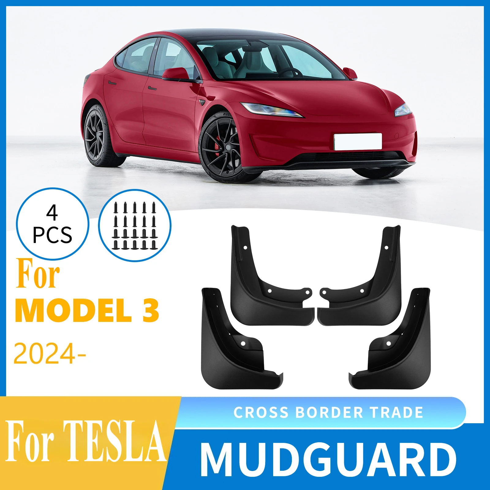 For Tesla Model 3 2024-2025 Mud Flaps Fender Flares Highland Refresh No-Drill Installation AntiSplash Dirt-Proof Flexible Rubber
For Tesla Model 3 2024-2025 Mud Flaps Fender Flares Highland Refresh No-Drill Installation AntiSplash Dirt-Proof Flexible Rubber