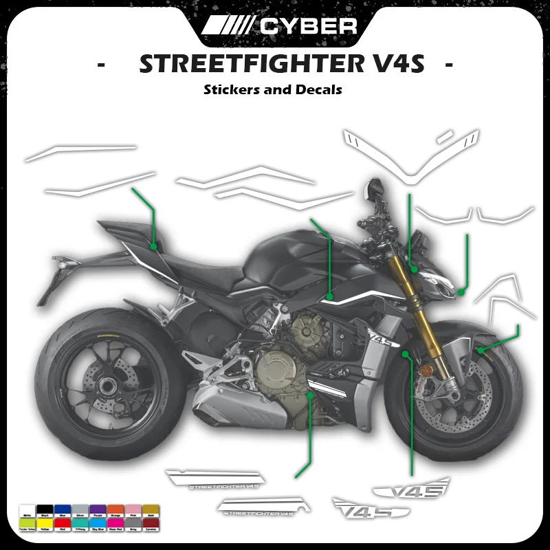 Custom Color Fairing Decals for Streetfighter V4S - For Ducati Motorcycle Fairing Full Car Lines Decal Sticker
Custom Color Fairing Decals for Streetfighter V4S - For Ducati Motorcycle Fairing Full Car Lines Decal Sticker