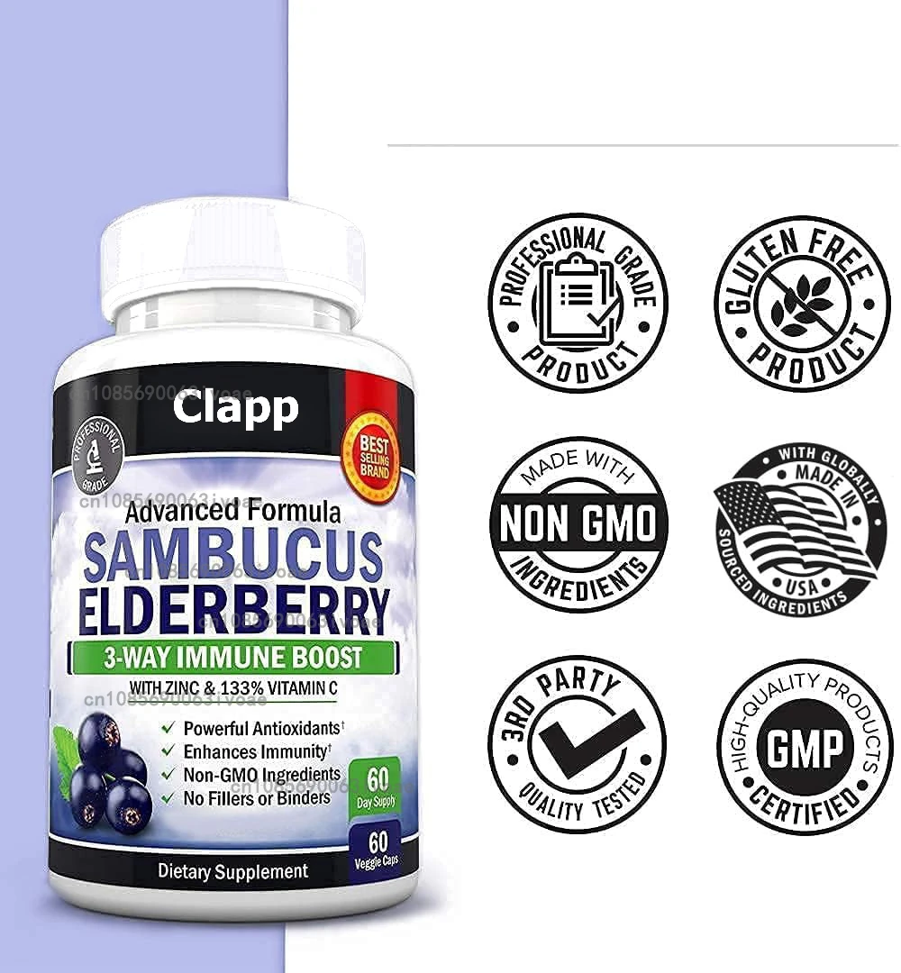 Sambucus Elderberry Поддержка иммунитета для взрослых - добавки витаминов с черной пожилой - 60 капсул
Sambucus Elderberry Поддержка иммунитета для взрослых - добавки витаминов с черной пожилой - 60 капсул