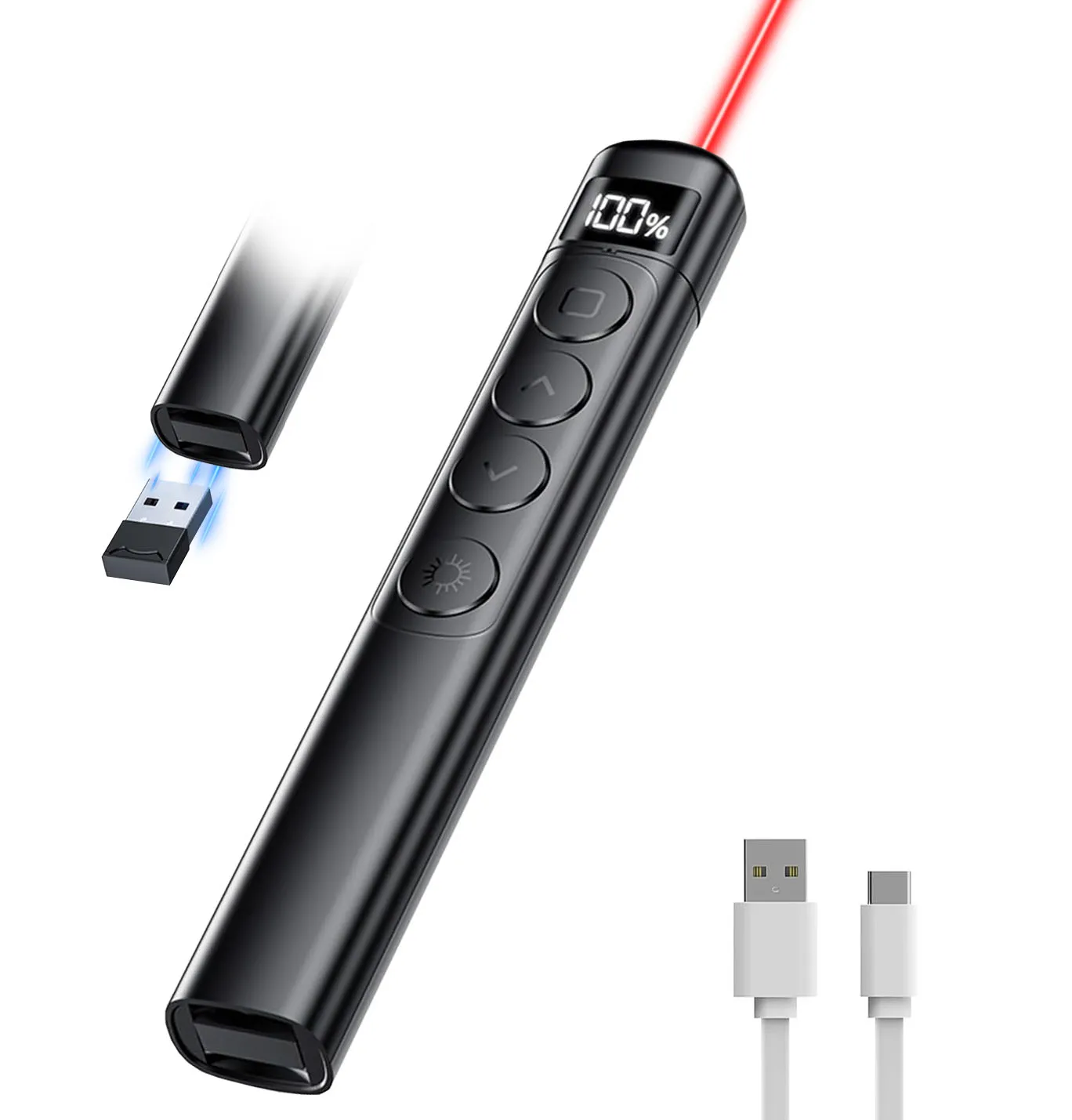 Wireless Presenter Remote Controller,Rechargeable USB Presentation Clicker,Long-distance PPT slide clicker for Presentation
Wireless Presenter Remote Controller,Rechargeable USB Presentation Clicker,Long-distance PPT slide clicker for Presentation