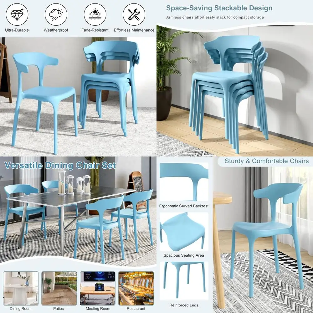 Набор из 4 складных пластиковых стульев для столовой, кухни, ресторана или использования на открытом воздухе, портативные и готовые к использованию, синие
Набор из 4 складных пластиковых стульев для столовой, кухни, ресторана или использования на открытом воздухе, портативные и готовые к использованию, синие