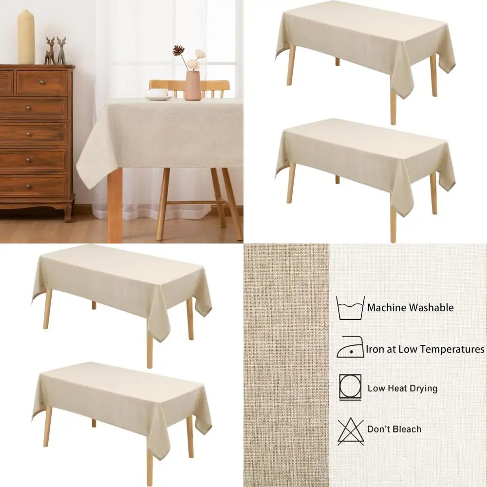 Скатерть прямоугольная из искусственного льна - 70x120 дюймов, бежевая, устойчивая к складкам и пятнам, моющаяся, для кухни и столовой
Скатерть прямоугольная из искусственного льна - 70x120 дюймов, бежевая, устойчивая к складкам и пятнам, моющаяся, для кухни и столовой