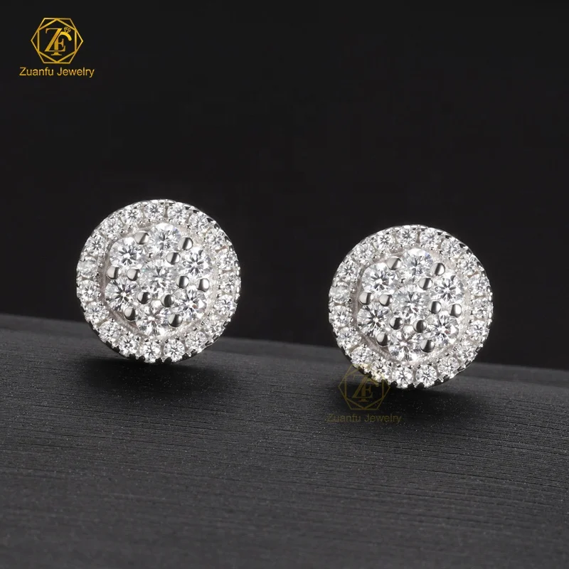 Iced Out Moissanite Jewelry Custom Bling Mens Women Screw Back Round Halo Earring Hip Hop White Moissanite Stud Earrings
Iced Out Moissanite Jewelry Custom Bling Mens Women Screw Back Round Halo Earring Hip Hop White Moissanite Stud Earrings