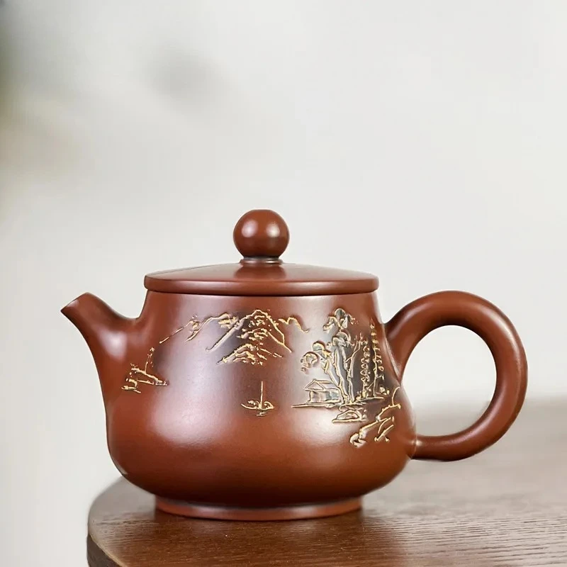 120ml Authentic Qinzhou Nixing Pottery Teapot Handmade Carve Stone Orchid Pot Tea Maker Kettle Chinese Raw Ore Mud Tea Set Craft
120ml Authentic Qinzhou Nixing Pottery Teapot Handmade Carve Stone Orchid Pot Tea Maker Kettle Chinese Raw Ore Mud Tea Set Craft