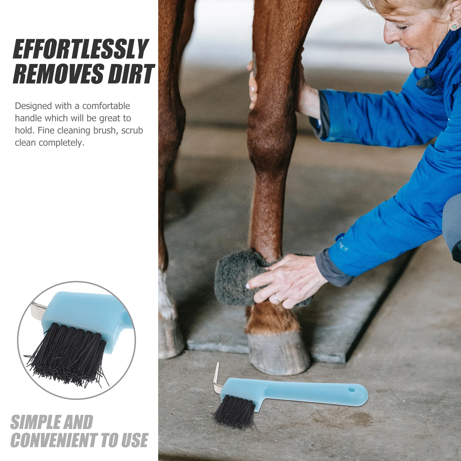 Hoof Stainless Steel Durable Nylon Brush Soft Grip Handle Portable Cleaner Horse Hoof Care Tools Plastic Hoofpick
Hoof Stainless Steel Durable Nylon Brush Soft Grip Handle Portable Cleaner Horse Hoof Care Tools Plastic Hoofpick