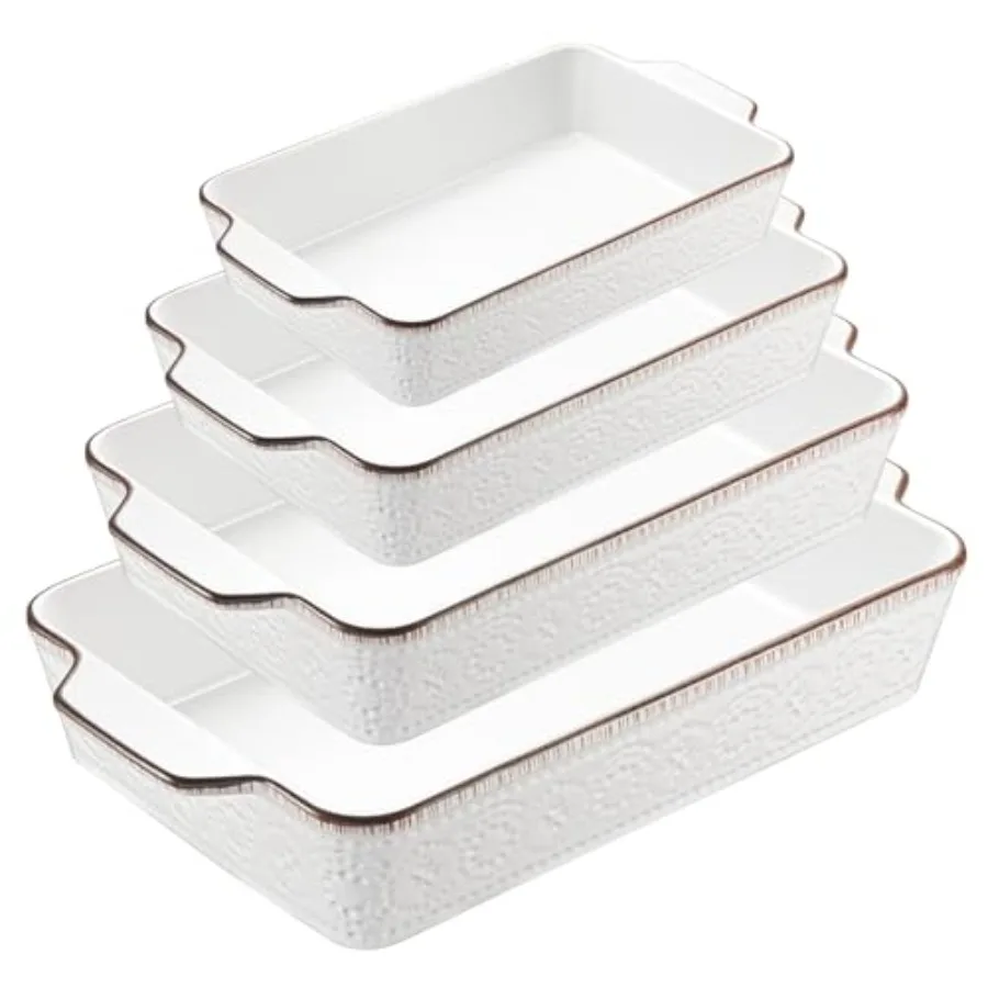 Casserole Dishes for Oven Ceramic Baking Dish Set of 4 Non-Stick Lasagna Pans with Handles Rectangular Bakeware Set for Cake Ro
Casserole Dishes for Oven Ceramic Baking Dish Set of 4 Non-Stick Lasagna Pans with Handles Rectangular Bakeware Set for Cake Ro