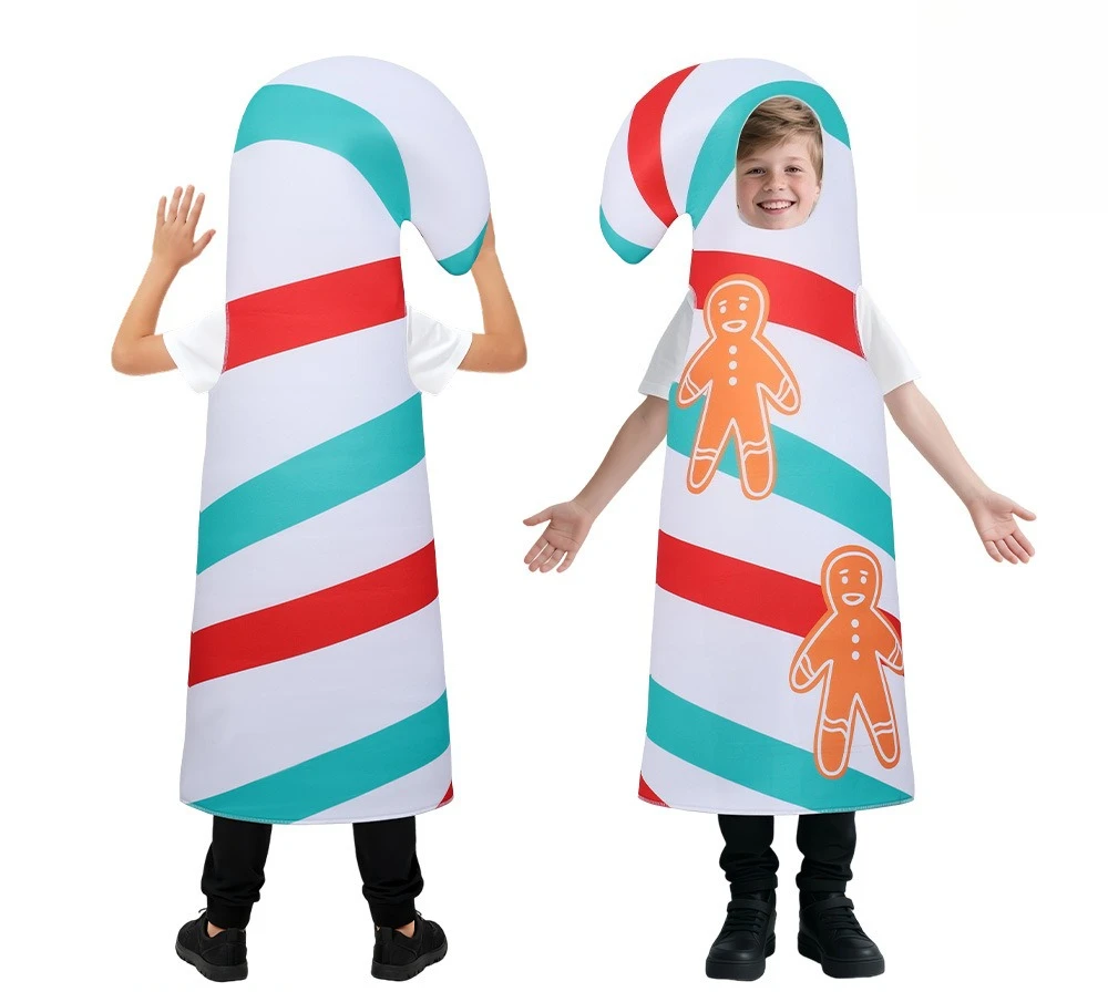 Christmas New Gingerbread Man Cane Candy Sponge Clothes Cosplay Children's Party Stage Performance Clothes
Christmas New Gingerbread Man Cane Candy Sponge Clothes Cosplay Children's Party Stage Performance Clothes