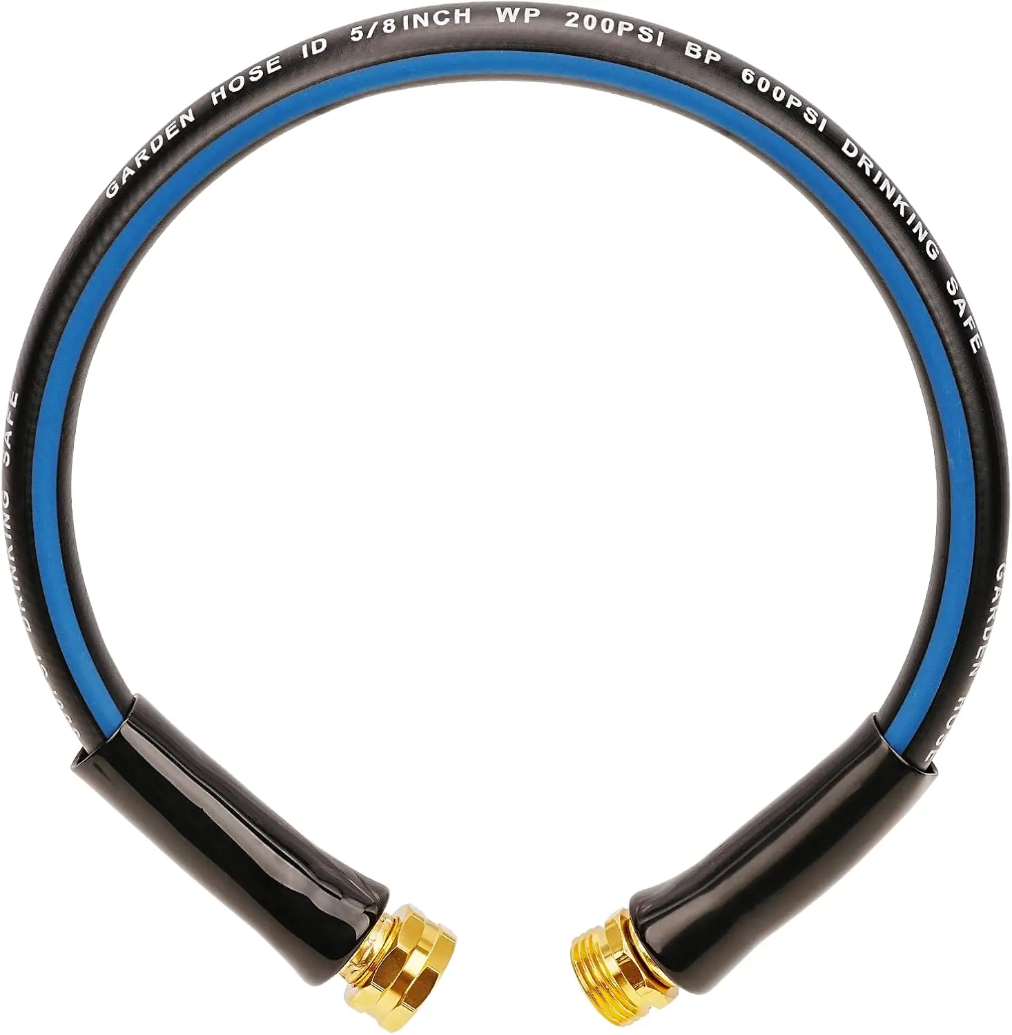 Short Garden Hose 2ft x 5/8" Flexible Rubber Hose with Male to Female Fittings for Hose Reel, Heavy Duty Kink Free, 3/4" GHT
Short Garden Hose 2ft x 5/8" Flexible Rubber Hose with Male to Female Fittings for Hose Reel, Heavy Duty Kink Free, 3/4" GHT