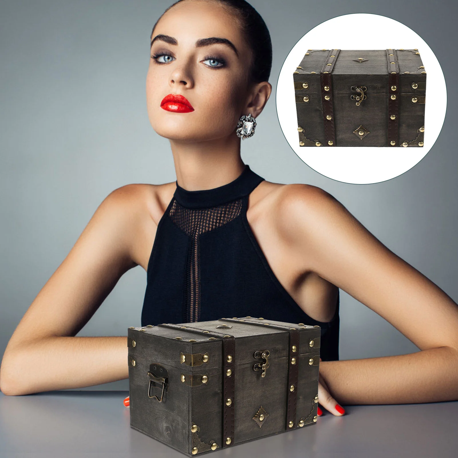 Retro Pirate Treasure Chest Wood Case Vintage Jewelry Trinket Container Metal Child Man
Retro Pirate Treasure Chest Wood Case Vintage Jewelry Trinket Container Metal Child Man