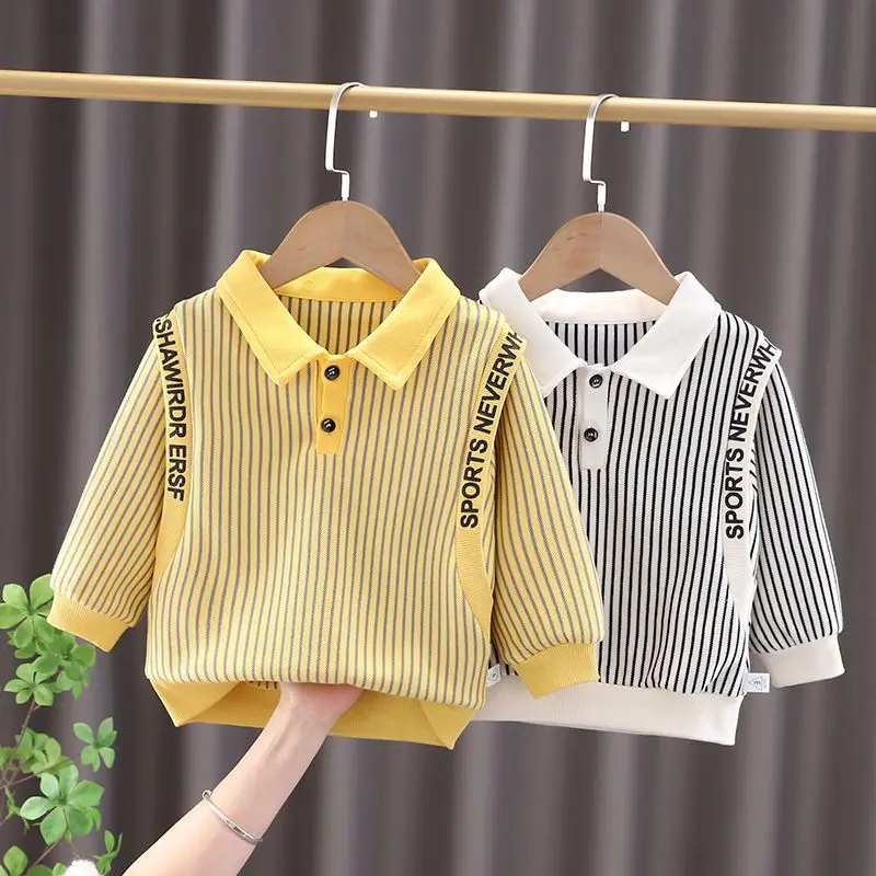 2023 Spring and Autumn Boys Fashion Vertical Stripe Long Sleeve Polo Shirt Baby Korean Casual and Comfortable Versatile Top
2023 Spring and Autumn Boys Fashion Vertical Stripe Long Sleeve Polo Shirt Baby Korean Casual and Comfortable Versatile Top