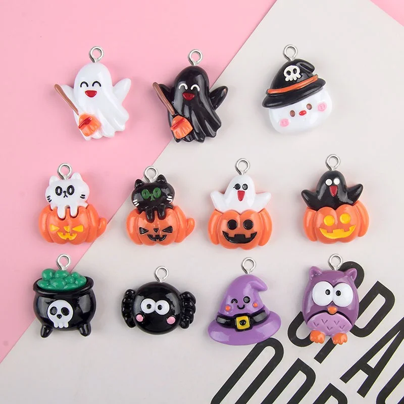 10Pcs Cartoon Halloween Series Resin Charms For Jewelry Making Cute Pumpkin Ghost Owl Pendants Decor DIY Bracelet Keychain Hook
10Pcs Cartoon Halloween Series Resin Charms For Jewelry Making Cute Pumpkin Ghost Owl Pendants Decor DIY Bracelet Keychain Hook