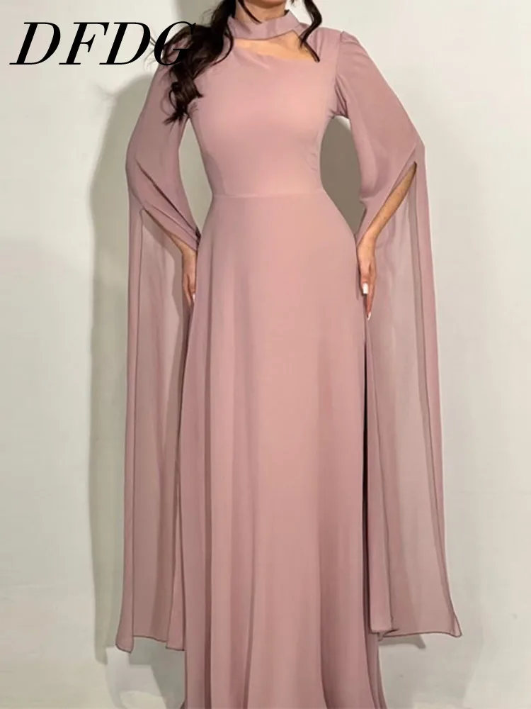 DFDG 2023, весна-лето, женское элегантное облегающее платье, сексуальное, подчеркивающее фигуру, дизайнерское вечернее платье с длинными рукавами
DFDG 2023, весна-лето, женское элегантное облегающее платье, сексуальное, подчеркивающее фигуру, дизайнерское вечернее платье с длинными рукавами