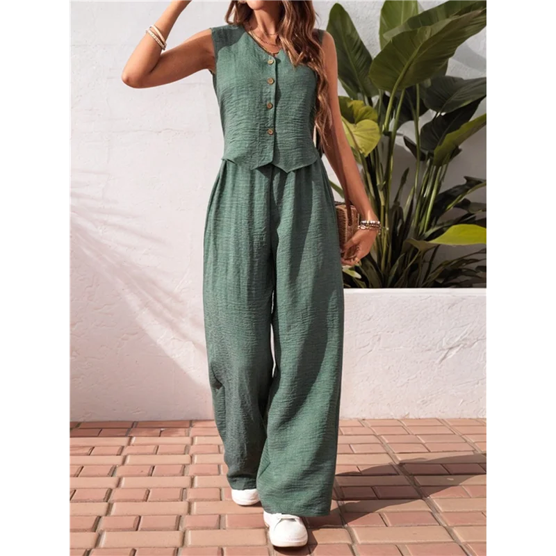 【SEE】Women's 2 Piece Outfits Linen Vest Waistcoat Dressy Casual Sets Wide Leg Pants Suits
【SEE】Women's 2 Piece Outfits Linen Vest Waistcoat Dressy Casual Sets Wide Leg Pants Suits