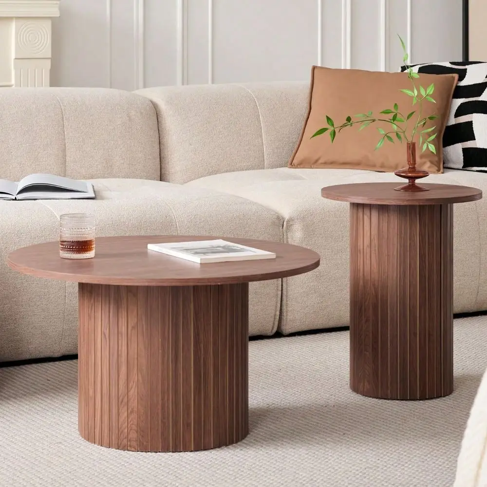 Coffee Tables Set Of 2 Wood Circle Side Table Fluted Drum Farmhouse End Table For Living Room Bedroom
Coffee Tables Set Of 2 Wood Circle Side Table Fluted Drum Farmhouse End Table For Living Room Bedroom