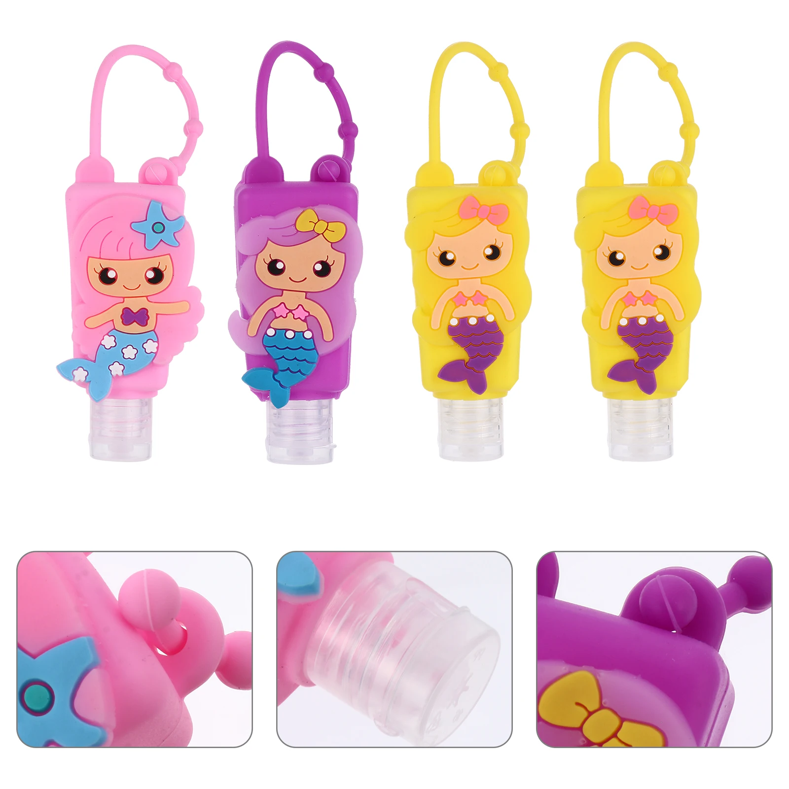4pcs 30ml Silicone Hand Bottle Refillable Portable Cute Cartoon Leakproof Cap Adjustable Hook for Backpack Keychain
4pcs 30ml Silicone Hand Bottle Refillable Portable Cute Cartoon Leakproof Cap Adjustable Hook for Backpack Keychain